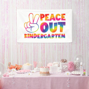 Tschüss Kindergarten Tie Dye Letzter Schultag Banner