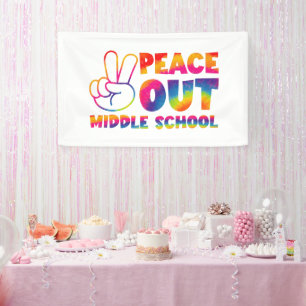 Tschüss Mittelschule Tie-Dye letzter Schultag Banner