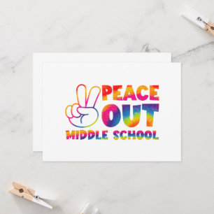 Tschüss Mittelschule Tie-Dye Letzter Schultag Einladung