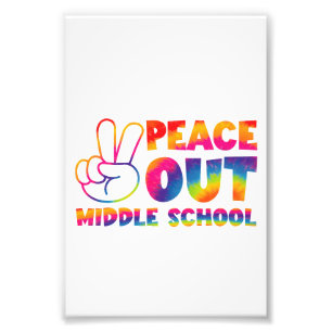 Tschüss Mittelschule Tie-Dye letzter Schultag Fotodruck