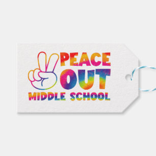 Tschüss Mittelschule Tie-Dye letzter Schultag Geschenkanhänger