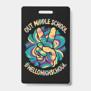 Tschüss Mittelstufe Hallo High School Tie Dye Ausweis