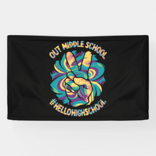 Tschüss Mittelstufe Hallo High School Tie Dye  Banner