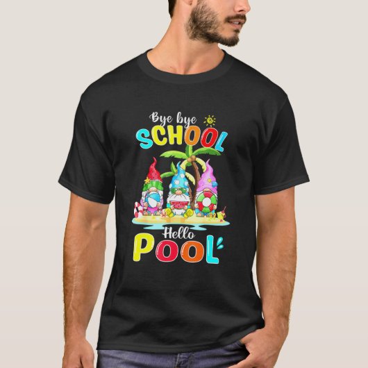 Tschüss Schule Hallo Pool-Gnom Sommer Schüler Tee (Vorderseite)