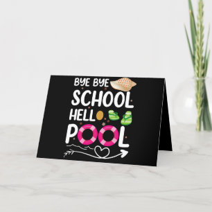 Tschüss Schule Hallo Pool Letzter Schultag Dankeskarte