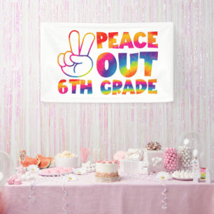 Tschüss sechste Klasse Tie Dye letzter Tag 6. Klas Banner
