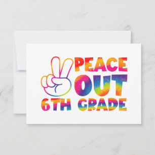 Tschüss sechste Klasse Tie-Dye letzter Tag 6. Klas Dankeskarte