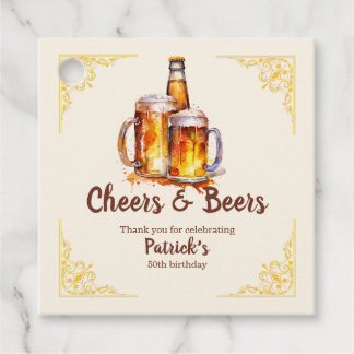 Tschüss und Bier Glasflasche 50. Geburtstag Geschenkanhänger