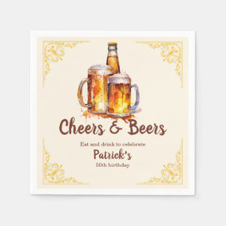 Tschüss und Bier Glasflasche 50. Geburtstag Serviette