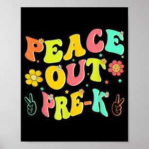 Tschüss Vorschule Groovy Abschied Vorschule Hallo  Poster