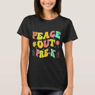 Tschüss Vorschule Groovy Abschied Vorschule Hallo T-Shirt