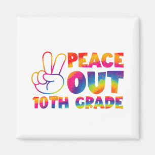 Tschüss Zehnte Klasse Tie-Dye Letzter Tag 10. Klas Magnet
