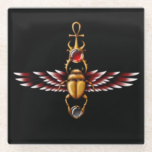 TSDS: Seth's Scarab Coat Graphic Glasuntersetzer (Vorderseite)