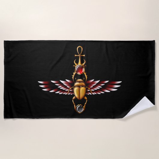 TSDS: Seth's Scarab Coat Graphic Strandtuch (Vorderseite)