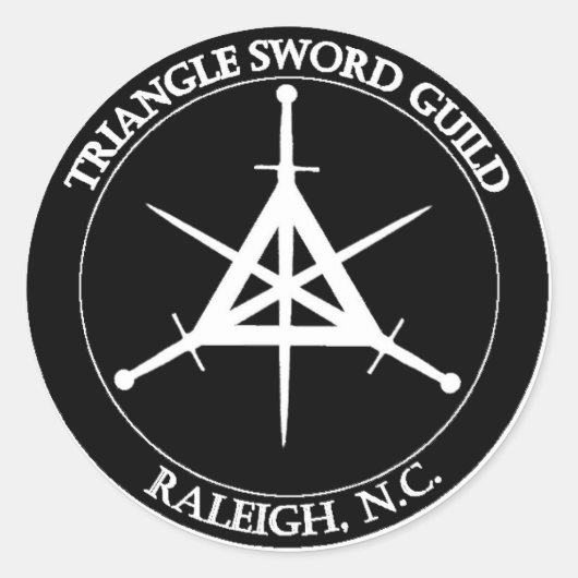 TSG-Siegel-Aufkleber, groß (weiß auf schwarz) Runder Aufkleber (Vorderseite)