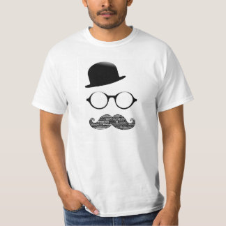 Tshirt Blanc Hut Schnurrbartbrille