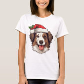 Tshirt Christmas Border Collie Brown weiß (Vorderseite)