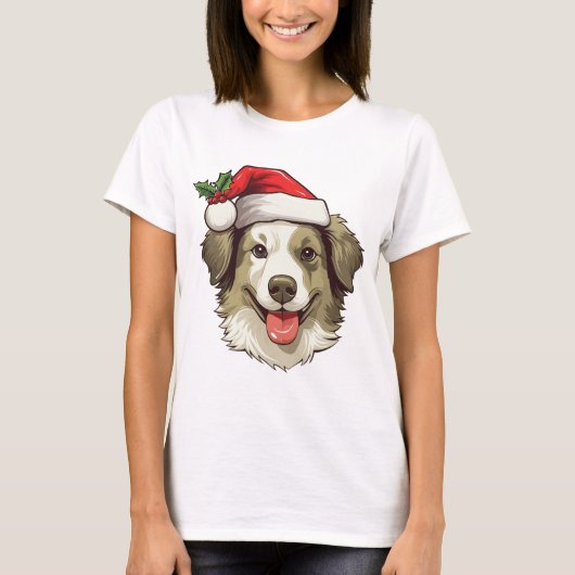 Tshirt - Christmas Border Collie Wheaton (Vorderseite)