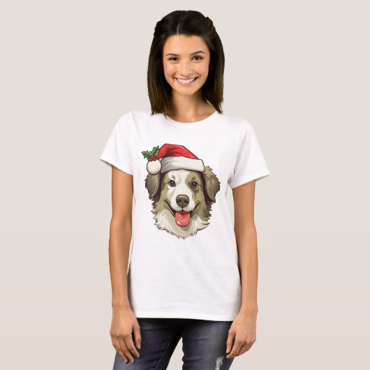 Tshirt - Christmas Border Collie Wheaton (Vorne ganz)