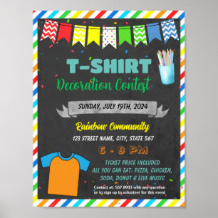 Tshirt Dekoration Wettbewerb Schule Flyer Vorlage