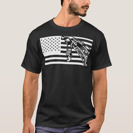 Tshirt der US-Flaggenmarken "Crane Operator" - Men (Vorderseite)