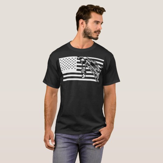 Tshirt der US-Flaggenmarken "Crane Operator" - Men (Vorne ganz)
