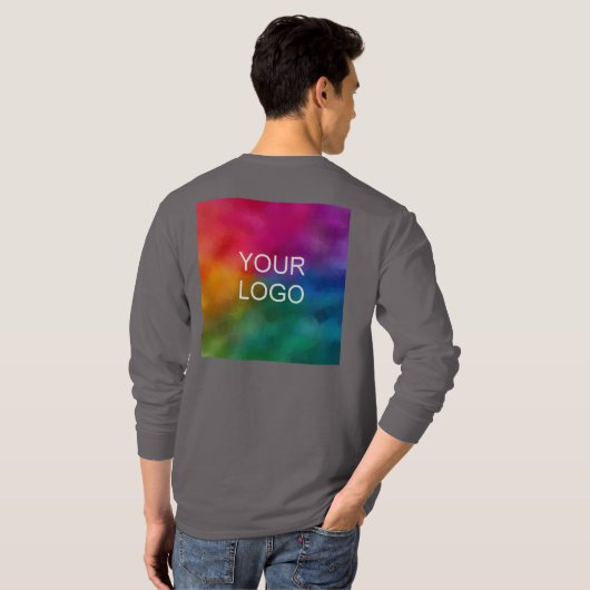 TShirt für Männer lange Schlange Hochladen des Log (Schwarz voll)