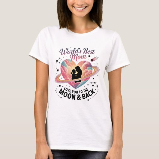 TShirt zum Weltbesten Heart Planet der Mama (Vorderseite)