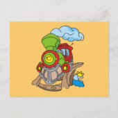 Tshirts und Geschenke für den grünen und roten Zug Postkarte (Vorderseite)