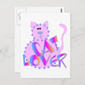 Tshirts und Geschenke für die rosa Katze Postkarte (Vorne/Hinten)