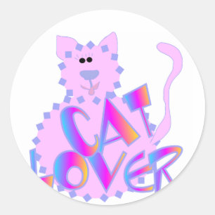 Tshirts und Geschenke für die rosa Katze Runder Aufkleber