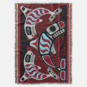 Tsimpsian Killerwal-Trio Decke (Vorderseite Vertikal)