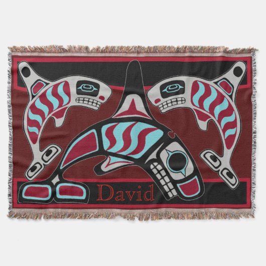 Tsimpsian Killerwal-Trio Decke (Vorderseite)