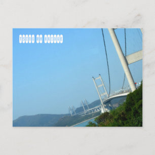 Tsing Ma Bridge in Hongkong Postkarte