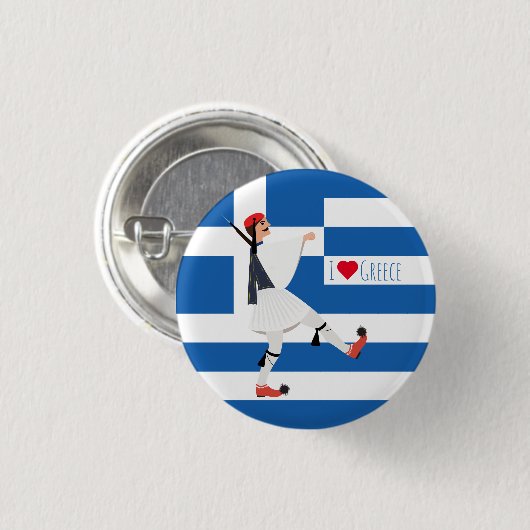 Tsolias (Evzone) mit Fustanella und griechischer F Button (Vorne & Hinten)