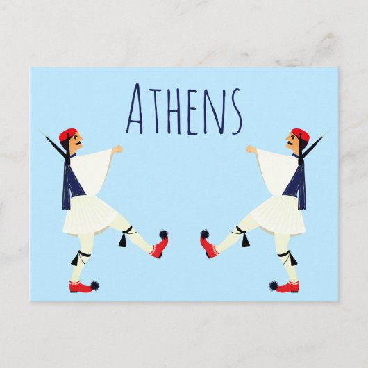 Tsolias (Evzones) mit fustanella Athens Postkarte (Vorderseite)