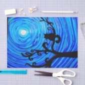 TSP 098 - Katze und der Mondschein - Seidenpapier (Handwerk)