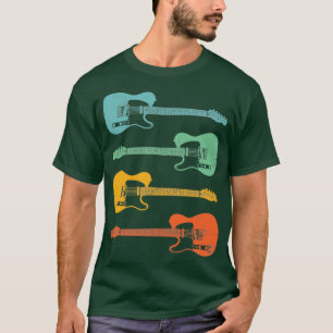 TStyle Electric Gitarre Cool Retro Colors T-Shirt
