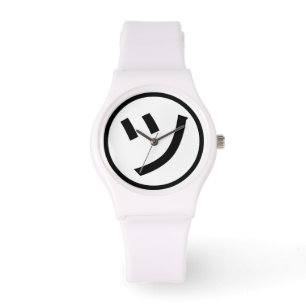 ㋡ Tsu Kana Katakana Lächeln Emoji / Emoticon Armbanduhr