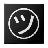 ㋡ Tsu Kana Katakana Lächeln Emoji / Emoticon Fliese (Vorderseite)