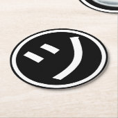 ㋡ Tsu Kana Katakana Lächeln Emoji / Emoticon Runder Pappuntersetzer (Angewinkelt)