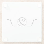 Tsu Kana Shrug Emoticon Ø\_ ㋡_/ Japanisch Kaomoji Glasuntersetzer (Rückseite)