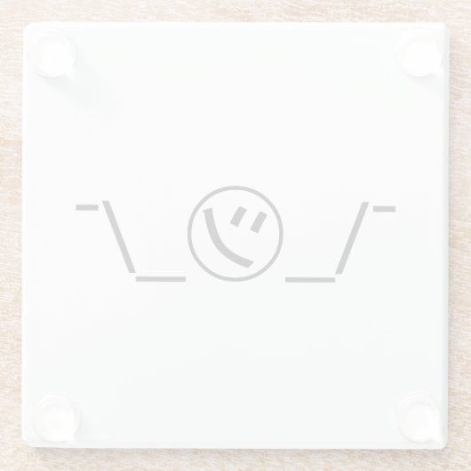 Tsu Kana Shrug Emoticon Ø\_ ㋡_/ Japanisch Kaomoji Glasuntersetzer (Rückseite)