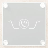 Tsu Kana Shrug Emoticon Ø\_ ㋡_/ Japanisch Kaomoji Glasuntersetzer (Rückseite)