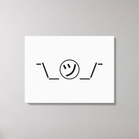 Tsu Kana Shrug Emoticon Ø\_ ㋡_/ Japanisch Kaomoji Leinwanddruck (Vorderseite)