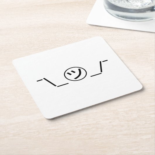 Tsu Kana Shrug Emoticon Ø\_ ㋡_/ Japanisch Kaomoji Rechteckiger Pappuntersetzer (angewinkelt)