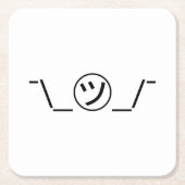 Tsu Kana Shrug Emoticon Ø\_ ㋡_/ Japanisch Kaomoji Rechteckiger Pappuntersetzer (Vorderseite)