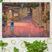 Tsuchiya Koitsu - Abend bei Ushigome Geschirrtuch (Gefaltet)