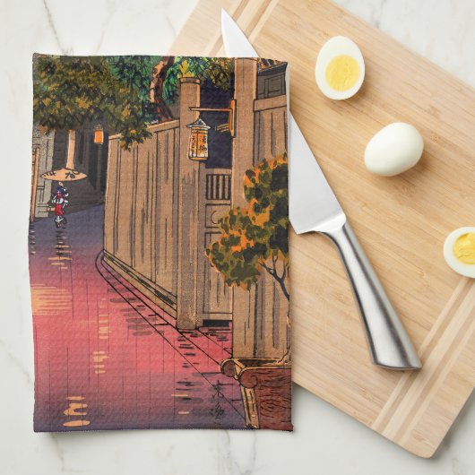 Tsuchiya Koitsu - Abend bei Ushigome Geschirrtuch (Viertel Falte)