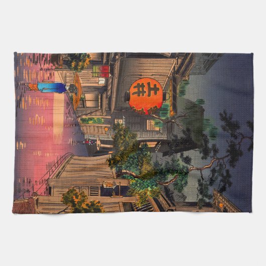 Tsuchiya Koitsu - Abend bei Ushigome Geschirrtuch (Horizontal)